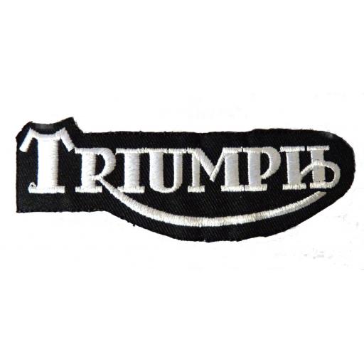 Triumph Patch - White on Black