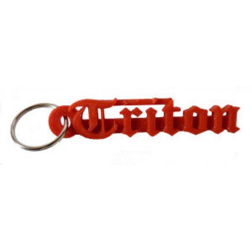 Triton Keyring - Key Fob with Triton in a Old English Script