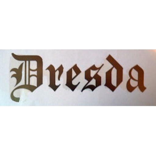 Dresda Script Dry Transfer - Gold - Petrol - Fuel - Gas Tank