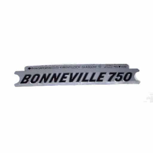 Panel Badge Motif Sticker - Bonneville 750 - Black on Silver 60-4148