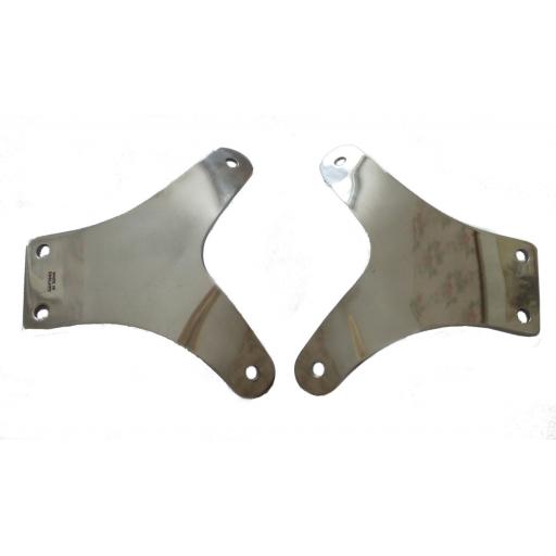 Pair of Polished Alloy "Y" Brackets for Manx Style Alloy Mudguards and Roadholder Fork Legs