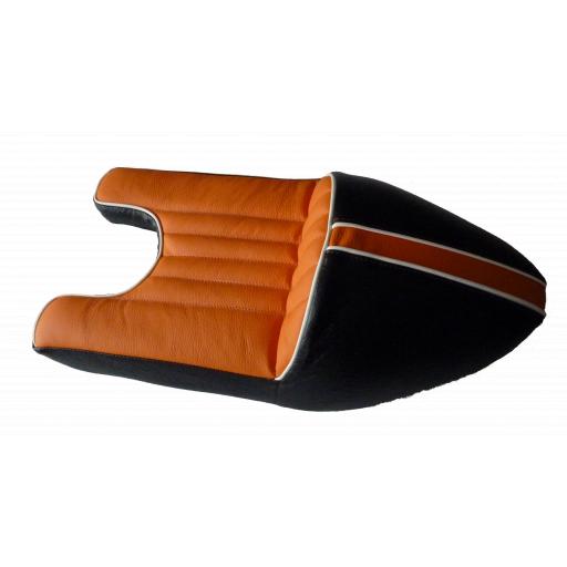 Black and Orange Leather Wideline Triton Seat