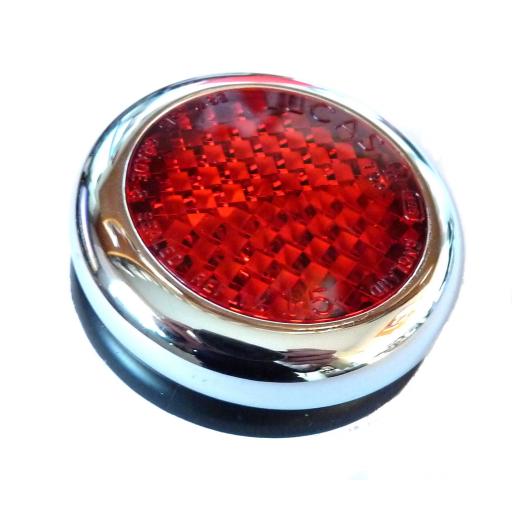 Lucas Red Reflector with Chrome Bezel - RER25