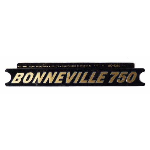 Panel Badge Sticker/Motif - Bonneville 750 - Gold on Black - 60-4148