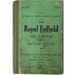 Royal Enfield 350 Clipper OHV Spare Parts List 1958 01.jpg