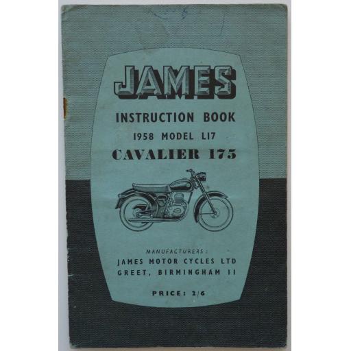 James Instruction Book 1958 Model L17 Cavalier 175