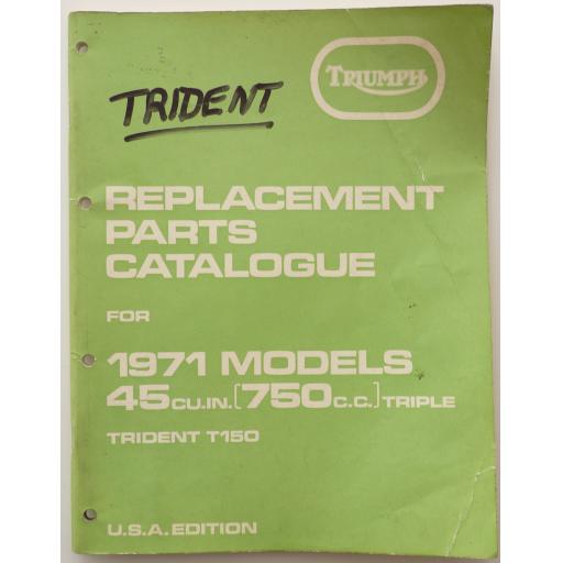 Triumph T150 Trident Replacement Parts Catalogue - 1971 USA Edition