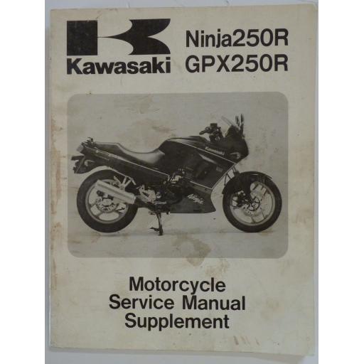 Kawasaki Ninja 250R and GPX250R Motorcycle Service Manual Supplement - 1988