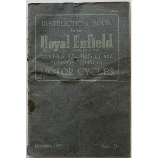 Royal Enfield RE and Ensign Instruction Book - 1953