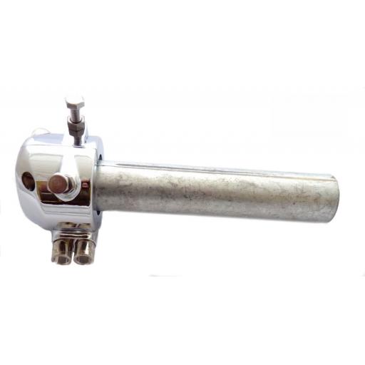 Chromed Doherty No 77 Style, Classic Twistgrip/Throttle - Twin Cable - 7/8 inch (22mm) handlebar fitting